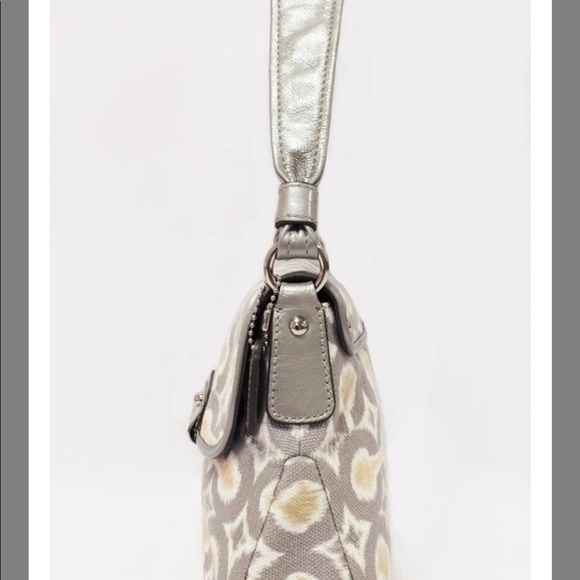 Coach Kristin Ikat Top Handle Pouch 45376 Gray Mul - Picture 2 of 4